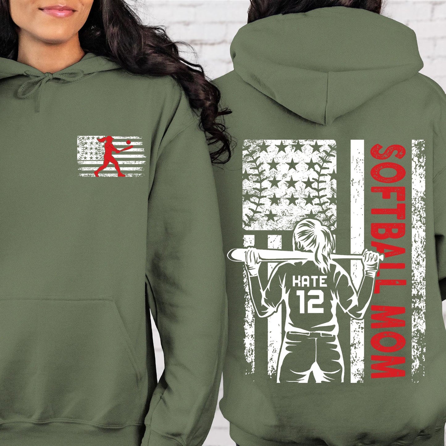 Softball Vintage Raglan Hoodie -- Cloud Black
