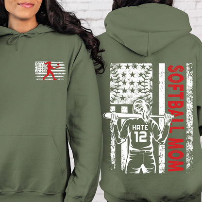 Softball Vintage Raglan Hoodie -- Cloud Black
