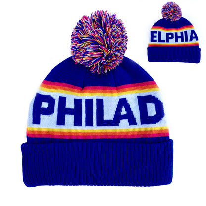 Philadelphia Sunrise Blue Beanie — Philly Fan Winter Accessory