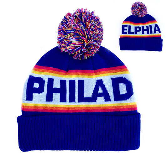 Philadelphia Sunrise Blue Beanie — Philly Fan Winter Accessory