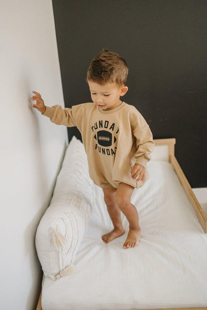 Sunday Funday Football Sweatshirt Romper -- Multiple Colors