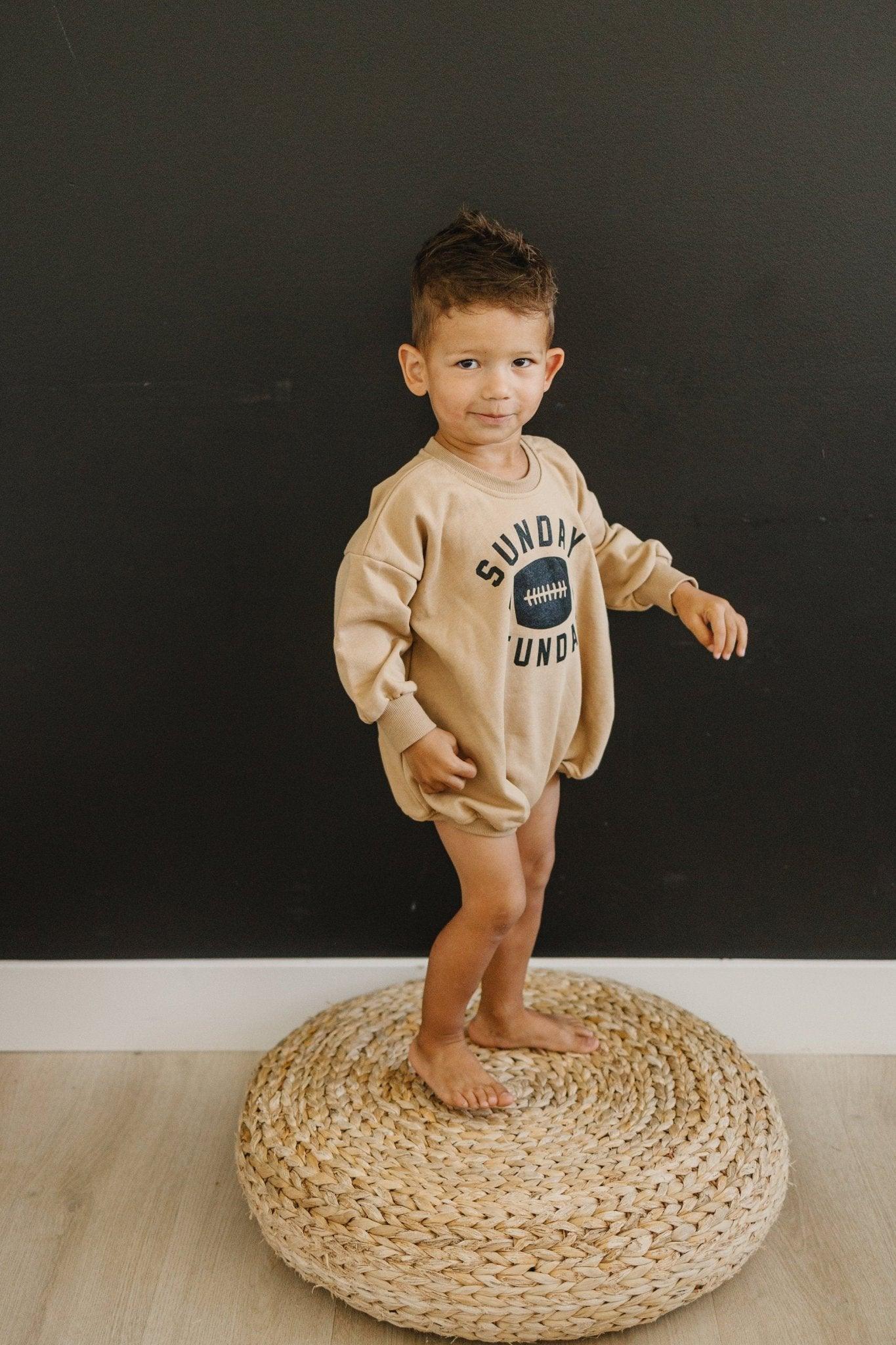 Sunday Funday Football Sweatshirt Romper -- Multiple Colors