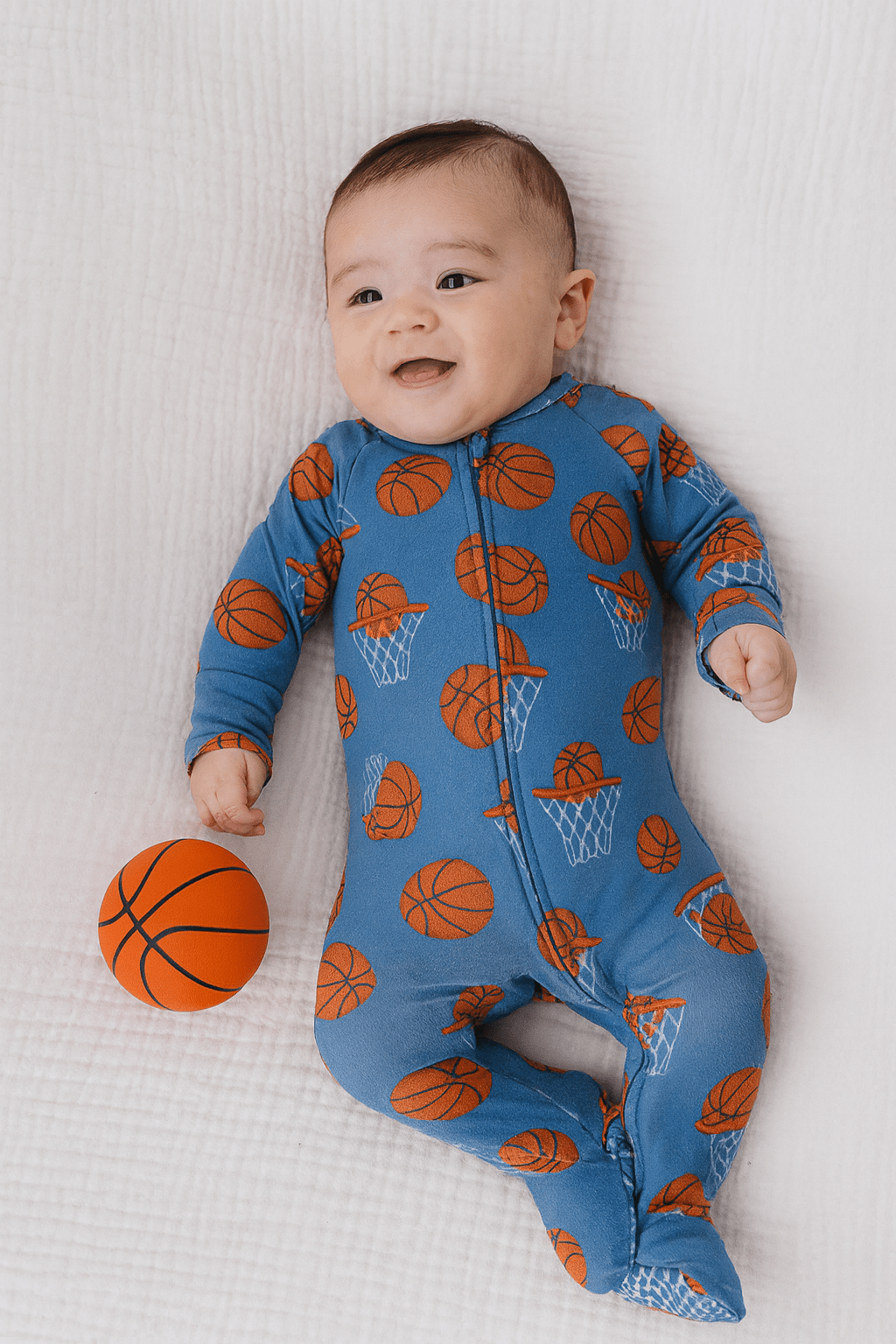 Basketball Hoops Zipper Footie for Baby