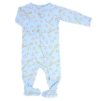 Classic Baseball Zipper Footie